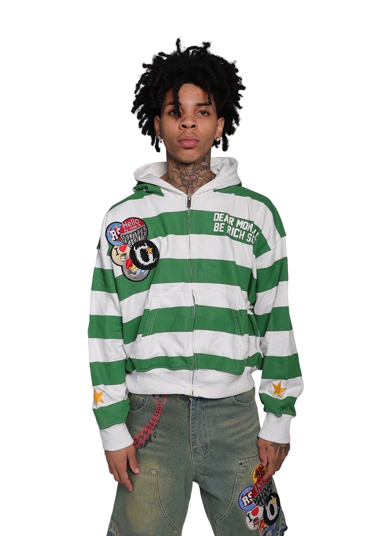 Hello My Name Is Osimiri Stripe Zip Ups