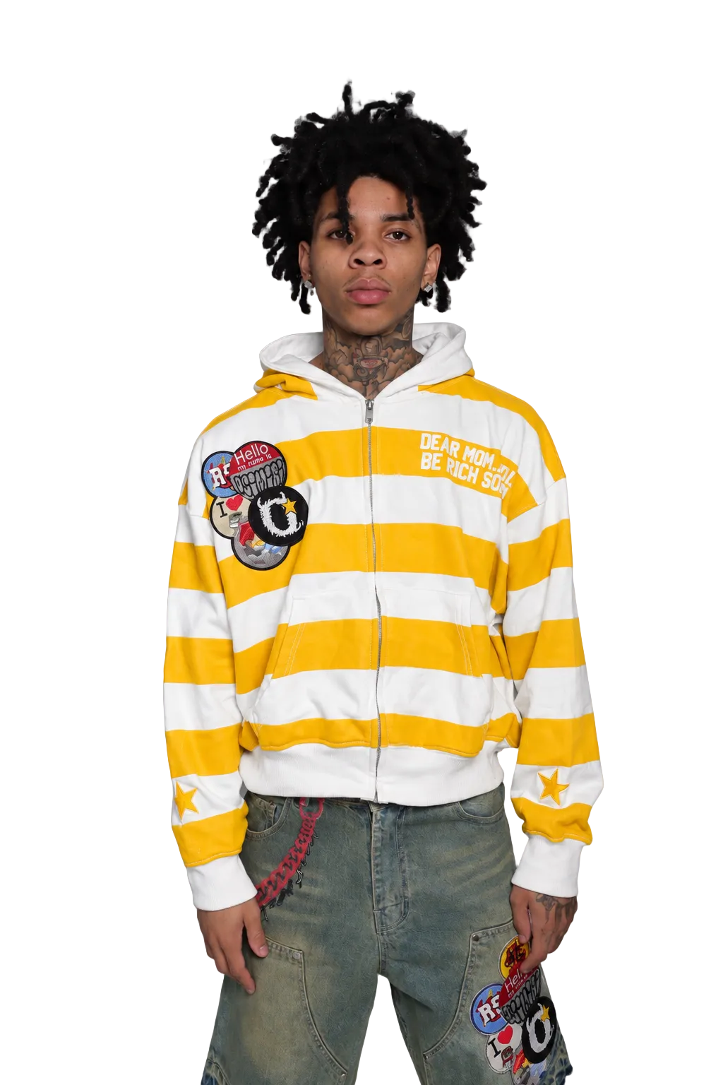 Hello My Name Is Osimiri Stripe Zip Ups